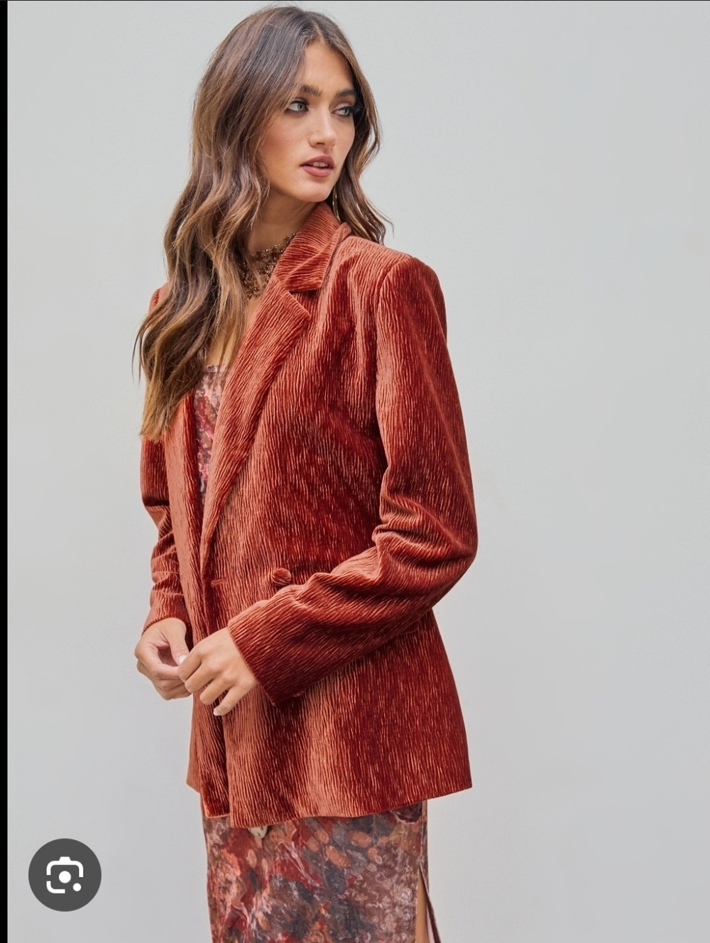 Cider Women's Burnt Orange Corduroy Jacket